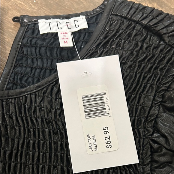 TCEC Black Textured Ruffle Blouse - Picture 3 of 3